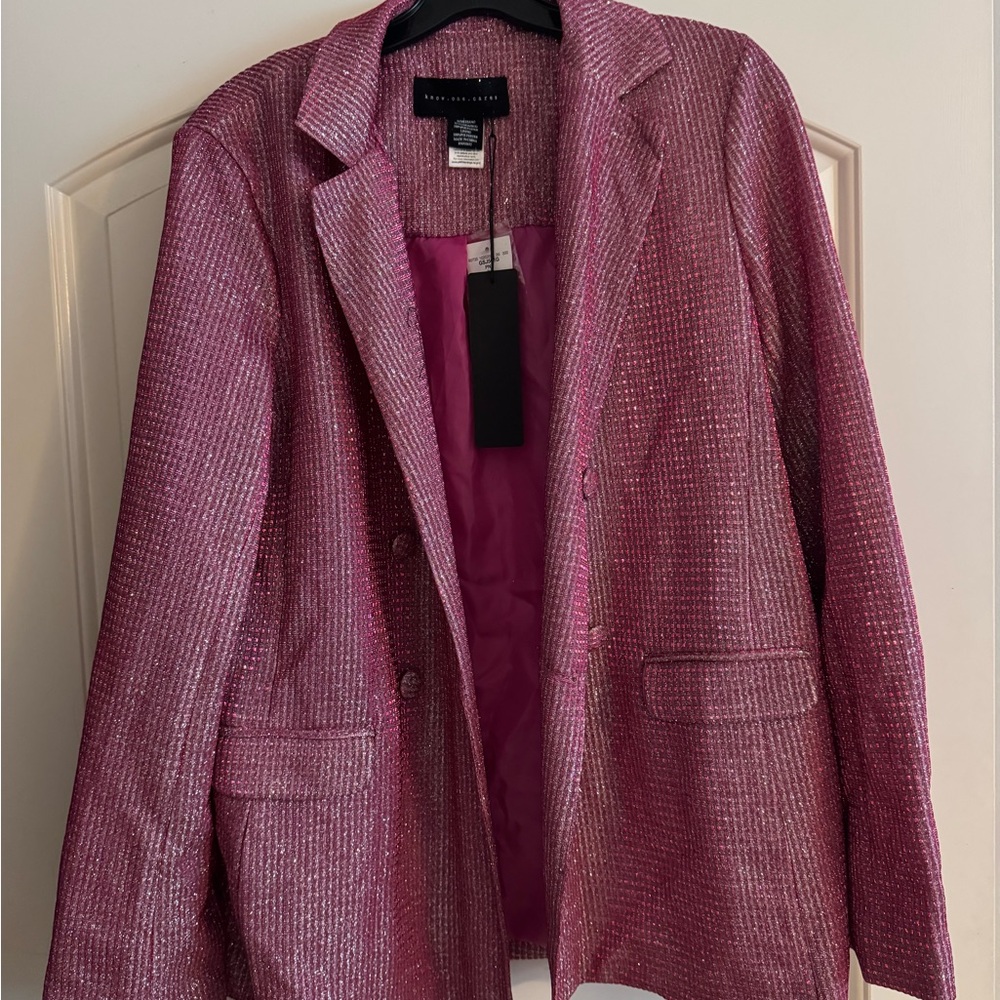 Buckle Shimmering Pink Women's Blazer